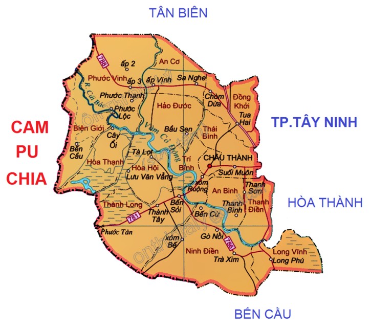 Bản đồ tỉnh Tây Ninh